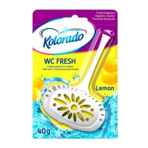 Kolorado WC Fresh Lemon 40 g med hvid holder til toiletkummen