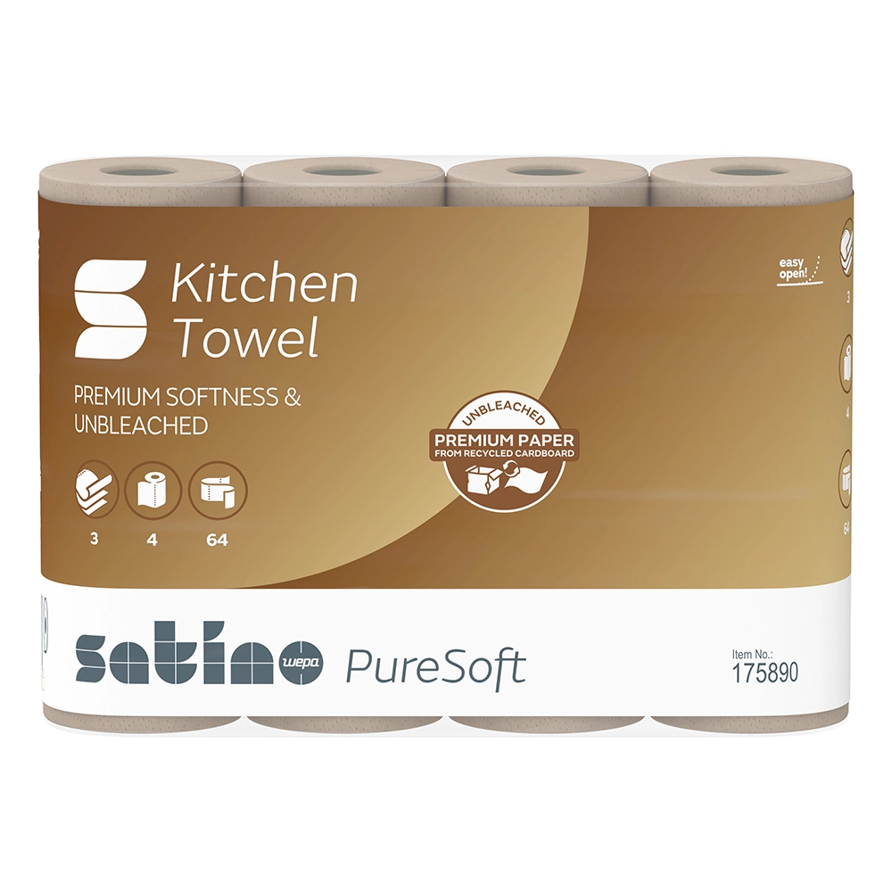SATINO PureSoft Køkkenrulle 3-lags 32 ruller, EU-Ecolabel - Billede 3
