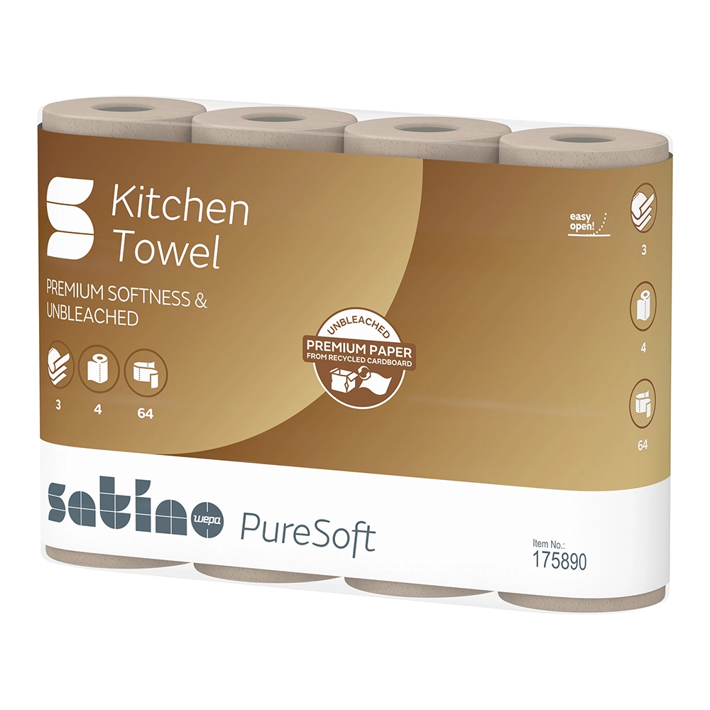SATINO PureSoft Køkkenrulle 3-lags 32 ruller, EU-Ecolabel - Billede 4