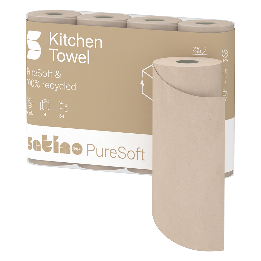 SATINO PureSoft køkkenrulle 3-lags 64 ark