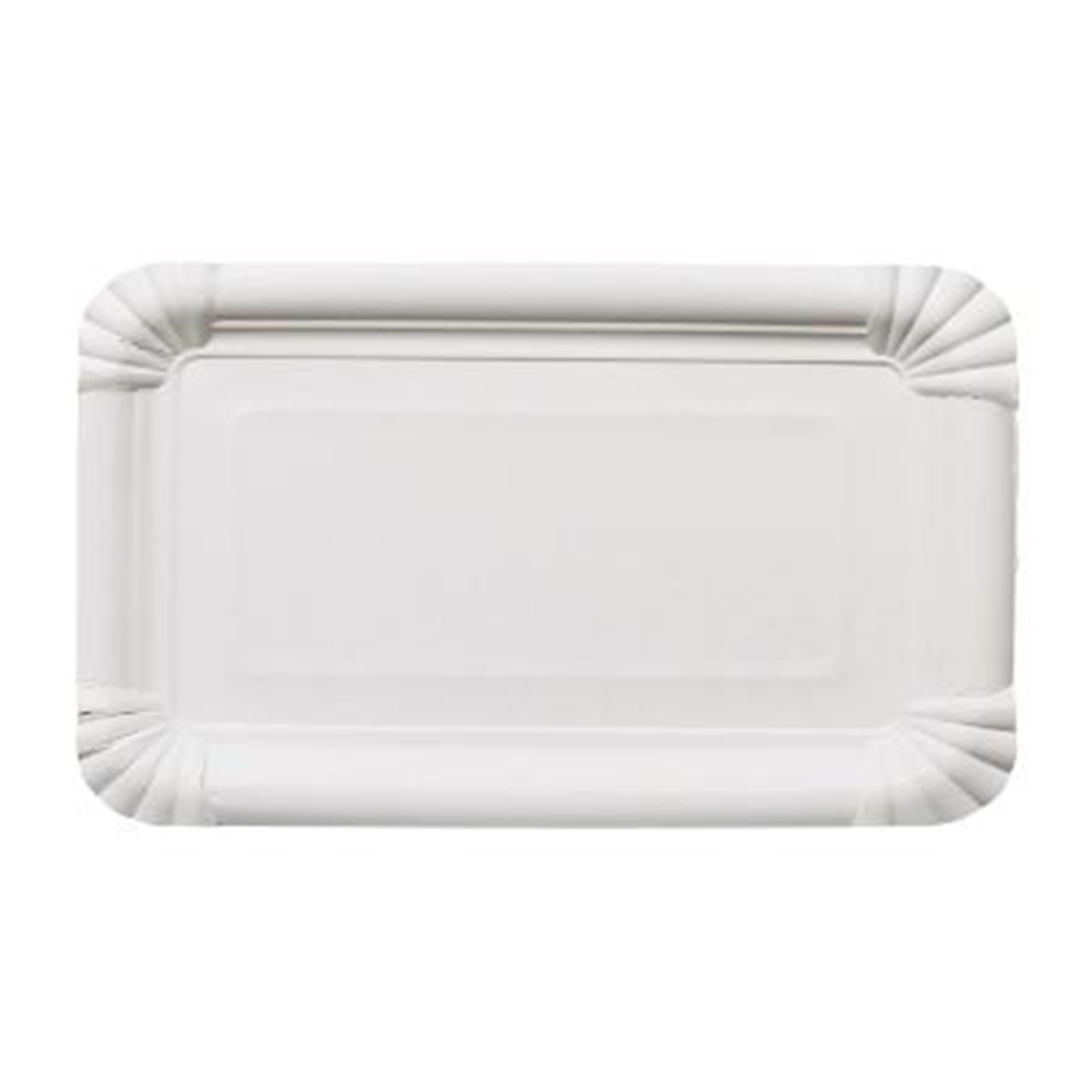 Hvid pølsebakke 13 x 20 cm i pap