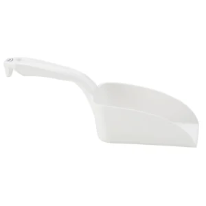 hvid håndskovl i plast fra Vikan, fås i 0,5 og 1 liter