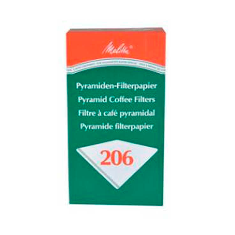 Pyramidefilter 206 hvid pakke med kaffefiltre