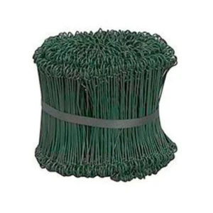 Grøn PE-belagt stålsnøre 20 cm i bundt