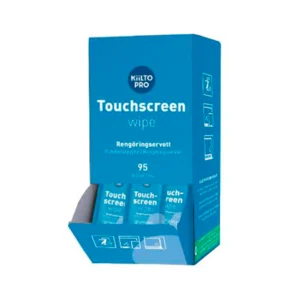 kiilto pro touchscreen wipe display med 95 enkeltpakkede servietter