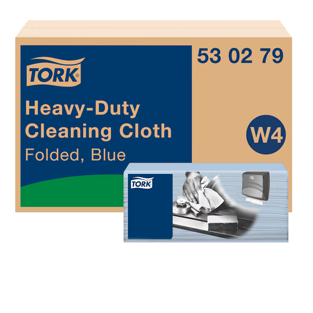 TORK aftørringsklud kraftig W4 blå 530279 i boks