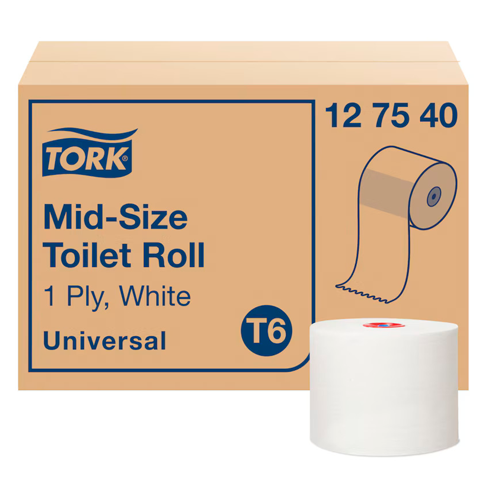 TORK T6 mid-size toiletpapir 1 lag 135 m hvid 127540