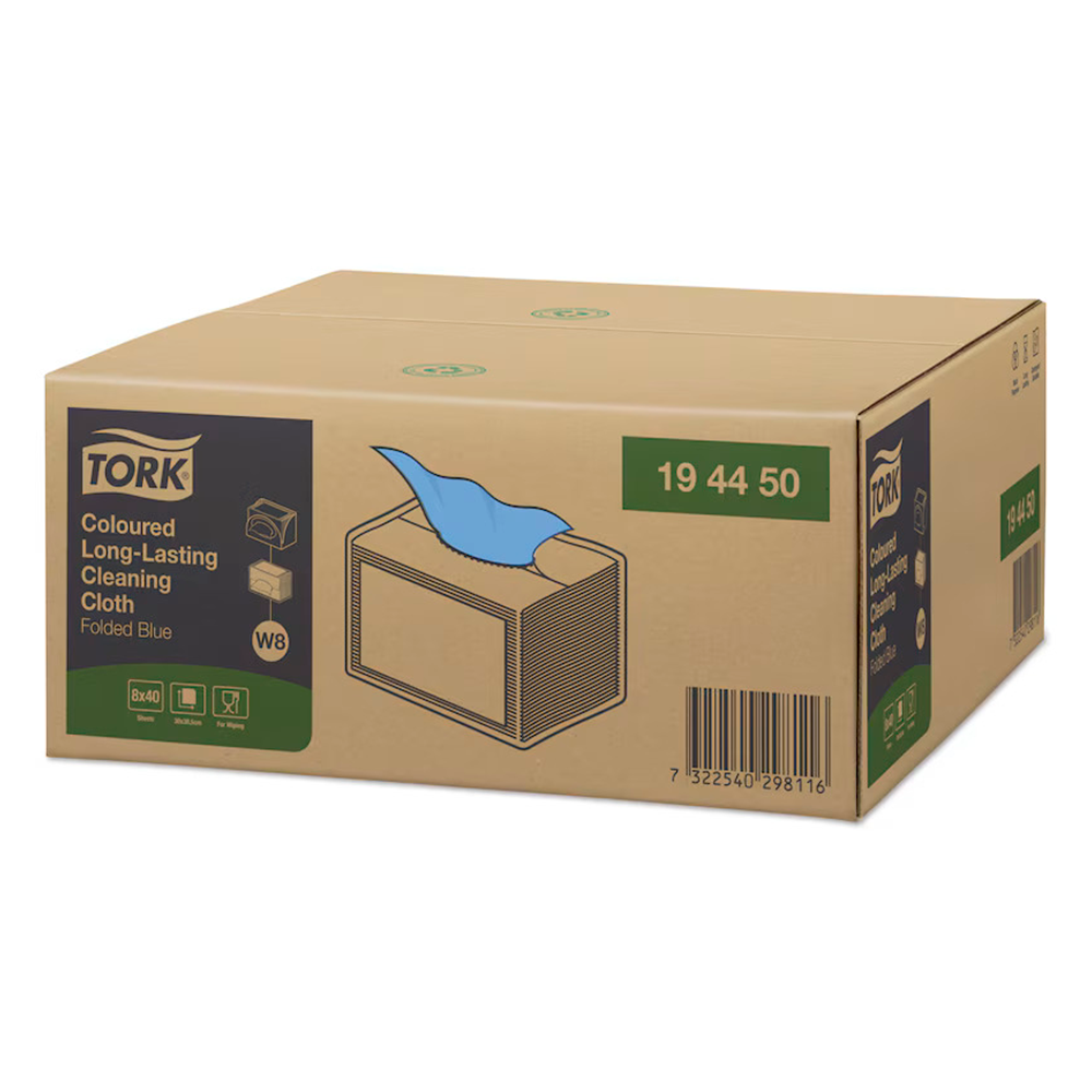 TORK Allround klud W8 blå 30x38 cm 194450 pakke