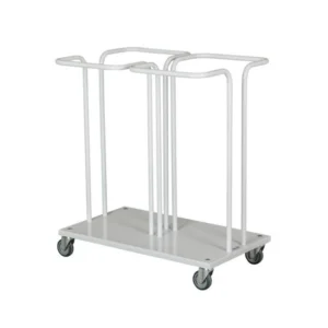 Affaldsstativ med dobbelt bøjle til 110 liters poser på hjul