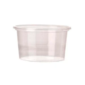 Klart dressingbæger 80 ml i PS med Ø70 mm