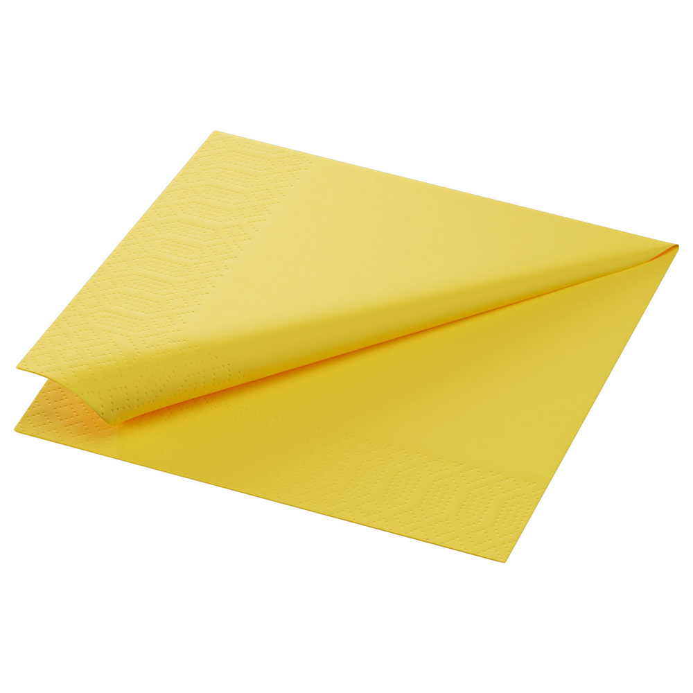 Duni Tissue Serviet 33 x 33 cm Gul 3-lags 8x125stk, Svanemærket