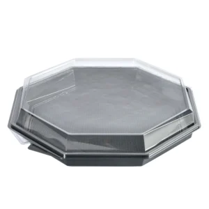 Duni Octaview 1-rum 1869 ml i grå med transparent låg