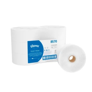 Kleenex toiletpapir jumbo midi 2-lags med 6 ruller á 190 meter