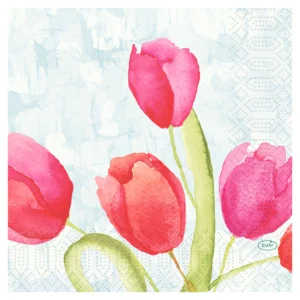 Duni Tissue serviet 33 x 33 cm Painted Tulips 3 lags