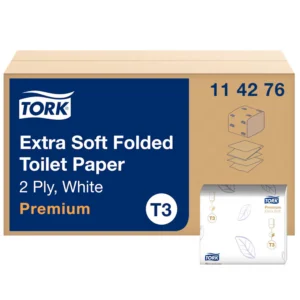 Tork T3 foldet toiletpapir 2-lags hvid premium med EU Ecolabel