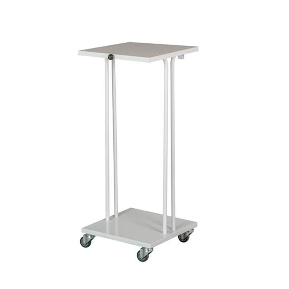 Hvidt affaldsstativ 60 liter med låg og hjul