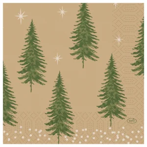 Duni Humble Trees 3-lags serviet 33x33 cm med juletræer