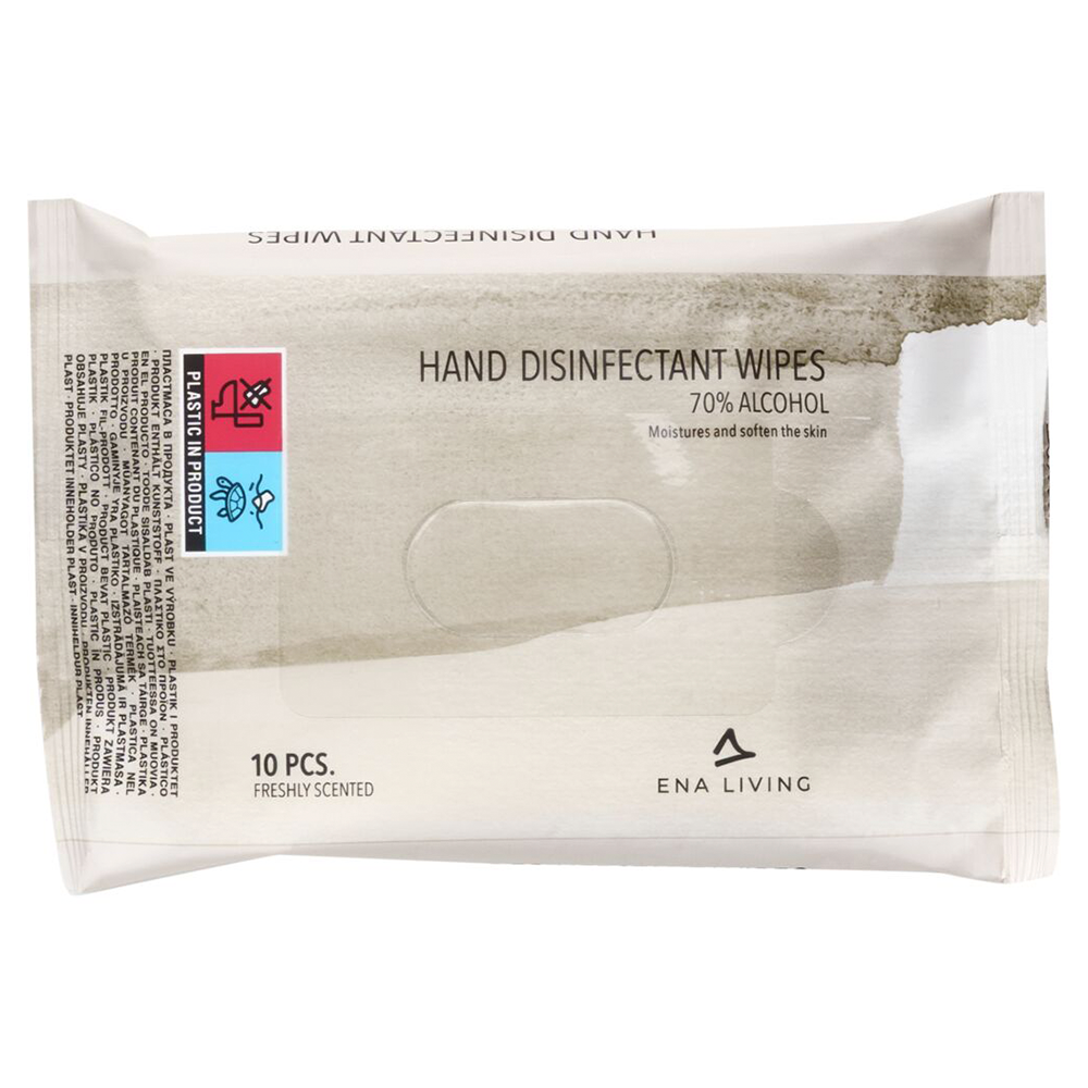 Ena Living hånddesinfektionsservietter 20 x 18 cm med 70% alkohol