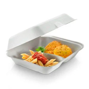 Greenway takeaway box 2-rum i sukkerrørsfiber med låg